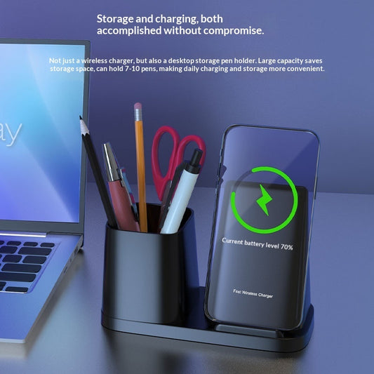 Creative Desktop Organizer Pen Holder With Wireless Charging